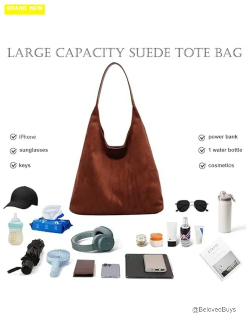 Faux Suede Hobo Bag for Women Tote Shoulder Purse